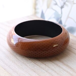 Chunky Brown Bangle Bracelet Size 8.75